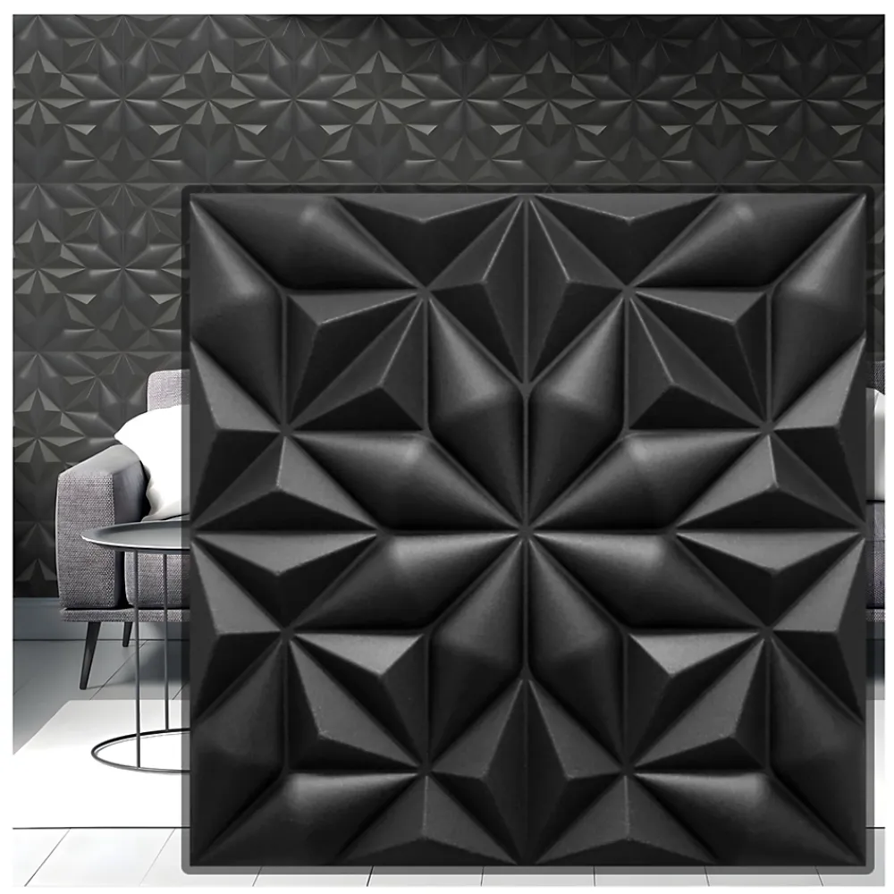 Deccart Panneau Mural Décoratif<Panneaux de plafond et panneaux muraux Decoratif 3D Onyx Noir 2m² / 8pièces