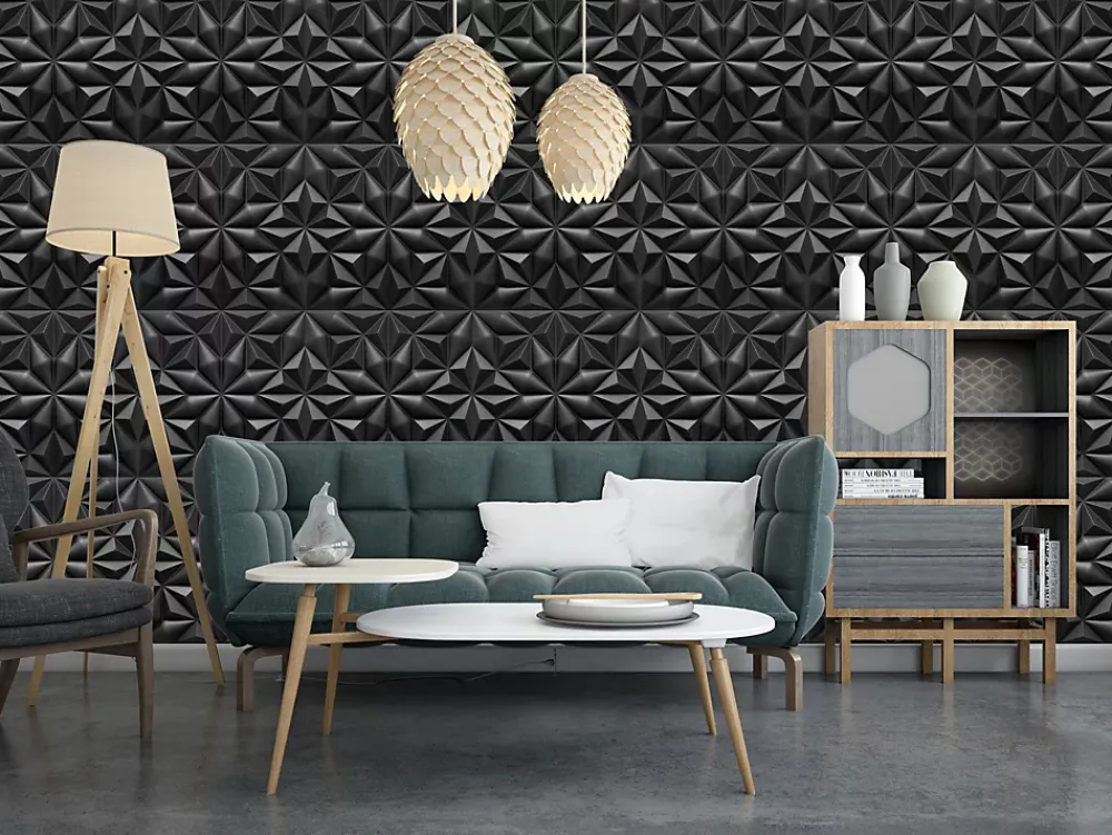 Deccart Panneau Mural Décoratif<Panneaux de plafond et panneaux muraux Decoratif 3D Onyx Noir 2m² / 8pièces