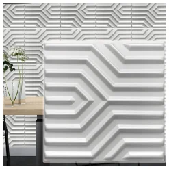 Deccart Panneau Mural Décoratif<Panneaux de plafond et panneaux muraux Decoratif 3D Zygzak Blanc 2m² / 8pièces