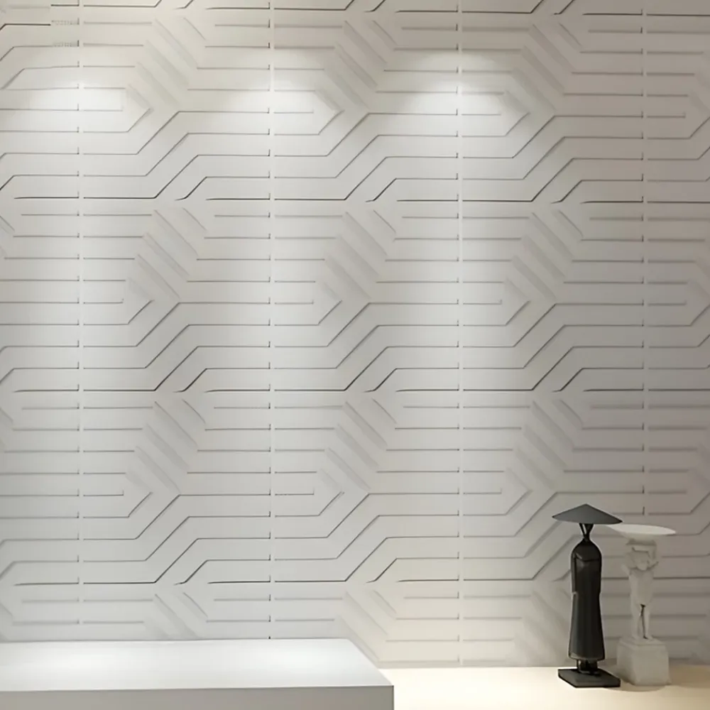 Deccart Panneau Mural Décoratif<Panneaux de plafond et panneaux muraux Decoratif 3D Zygzak Blanc 2m² / 8pièces