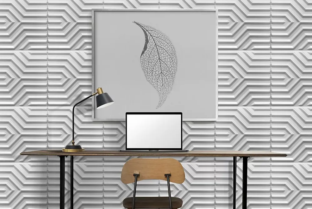 Deccart Panneau Mural Décoratif<Panneaux de plafond et panneaux muraux Decoratif 3D Zygzak Blanc 2m² / 8pièces