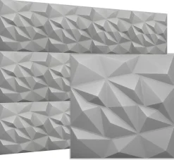Deccart Panneau Mural Décoratif<Panneaux de plafond et panneaux muraux Decoratif 3D Brylant Gris 8m² / 32pièces