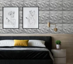 Deccart Panneau Mural Décoratif<Panneaux de plafond et panneaux muraux Decoratif 3D Brylant Gris 8m² / 32pièces