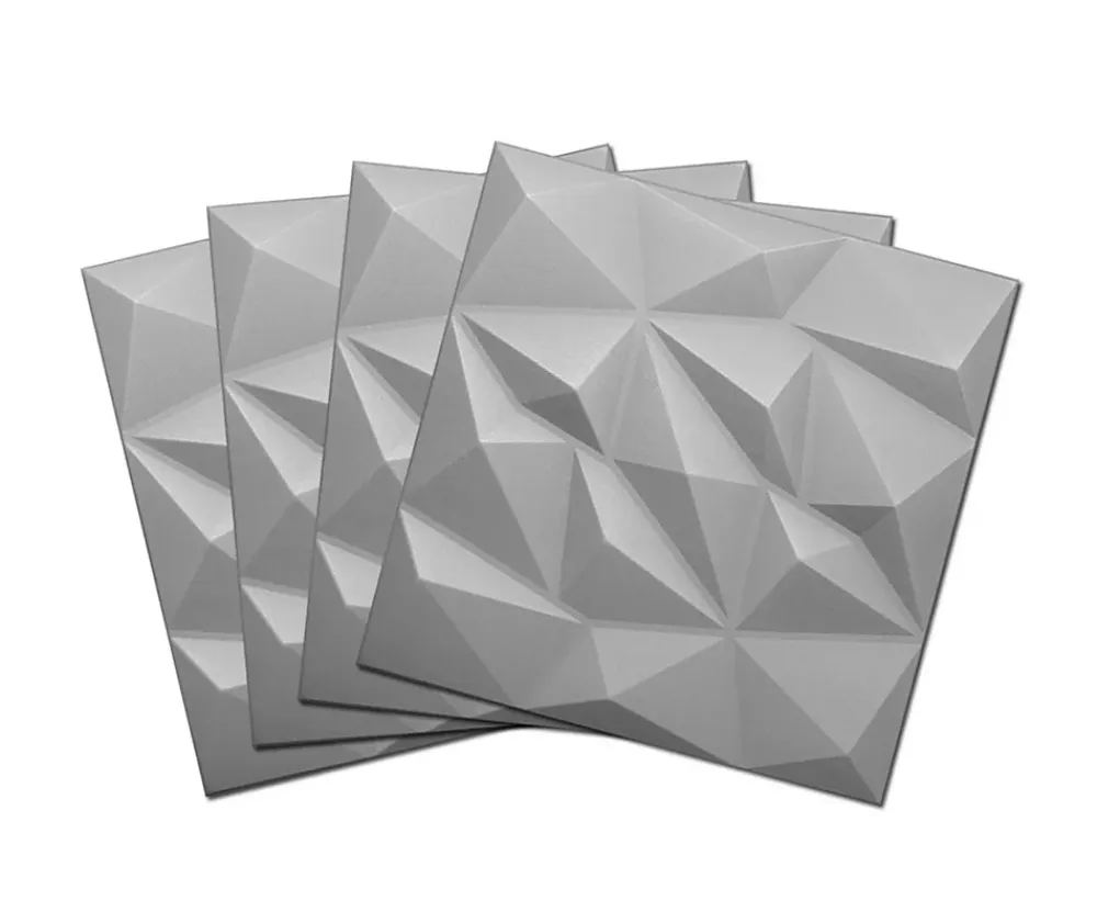Deccart Panneau Mural Décoratif<Panneaux de plafond et panneaux muraux Decoratif 3D Brylant Gris 8m² / 32pièces