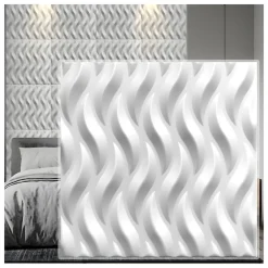 Deccart Panneaux de plafond et panneaux muraux Decoratif 3D Ogien Blanc 2m² / 8pièces- Panneau Mural Décoratif