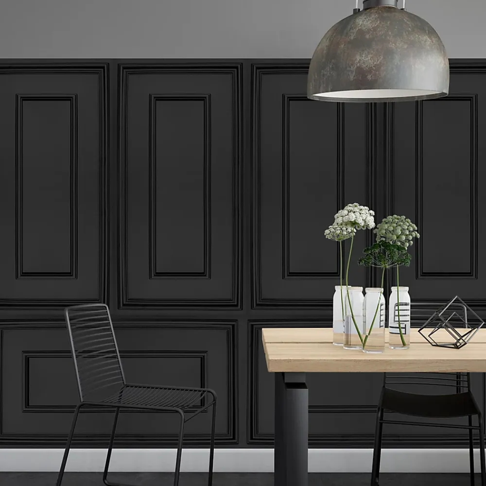 Deccart Panneaux de plafond et panneaux muraux Decoratif Rama Noir 10m² / 20pièces- Panneau Mural Décoratif