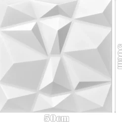 Deccart Panneaux de plafond et panneaux muraux Decoratif 3D Bursztyn Blanc 12m² / 48pièces- Panneau Mural Décoratif