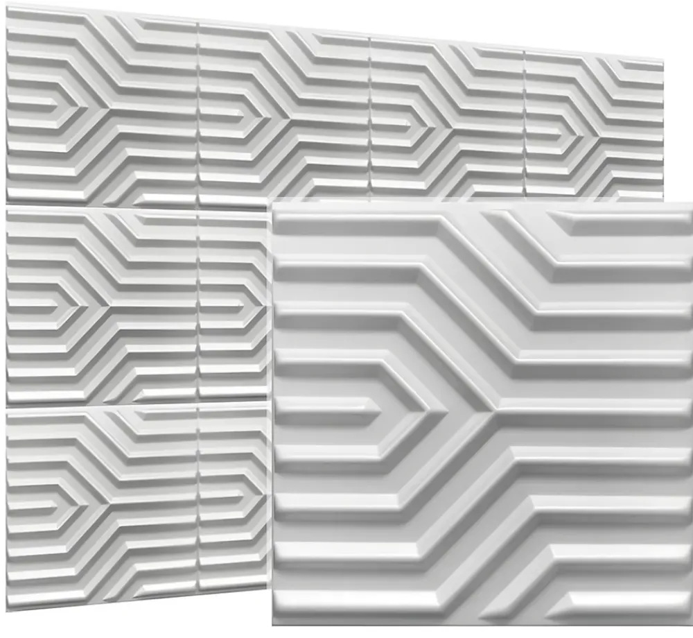 Deccart Panneau Mural Décoratif<Panneaux de plafond et panneaux muraux Decoratif 3D Zygzak Blanc 12m² / 48pièces