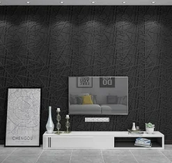 Deccart Panneaux de plafond et panneaux muraux Decoratif 3D Line Noir 8m² / 32pièces- Panneau Mural Décoratif