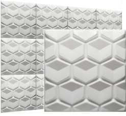 Deccart Panneaux de plafond et panneaux muraux Decoratif 3D Honey Blanc 5m² / 20pièces- Panneau Mural Décoratif