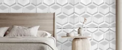 Deccart Panneaux de plafond et panneaux muraux Decoratif 3D Honey Blanc 5m² / 20pièces- Panneau Mural Décoratif