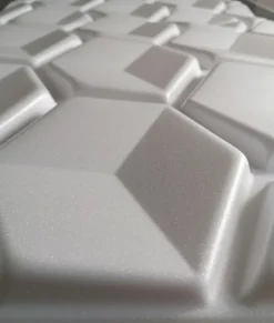 Deccart Panneaux de plafond et panneaux muraux Decoratif 3D Honey Blanc 5m² / 20pièces- Panneau Mural Décoratif