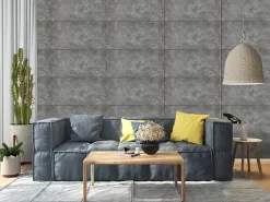 Deccart Panneaux de plafond et panneaux muraux Decoratif 7014XL Béton 4m² / 8pièces- Panneau Mural Décoratif