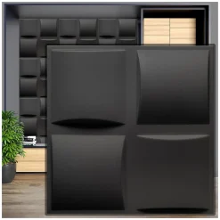 Deccart Panneau Mural Décoratif<Panneaux de plafond et panneaux muraux Decoratif 3D Pled Noir 2m² / 8pièces