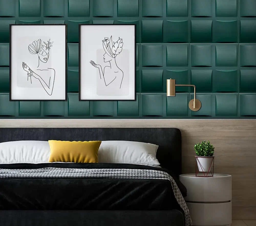 Deccart Panneau Mural Décoratif<Panneaux de plafond et panneaux muraux Decoratif 3D Pled "62" Vert 2m² / 8pièces