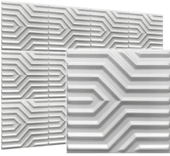 Deccart Panneau Mural Décoratif<Panneaux de plafond et panneaux muraux Decoratif 3D Zyg Zak Blanc 8m² / 32pièces