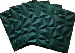 Deccart Panneaux de plafond et panneaux muraux Decoratif 3D Ametyst "62" Vert 8m² / 32pièces- Panneau Mural Décoratif