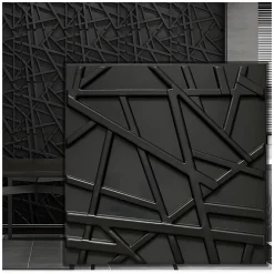 Deccart Panneau Mural Décoratif<Panneaux de plafond et panneaux muraux Decoratif 3D Onyx Noir 2m² / 8pièces