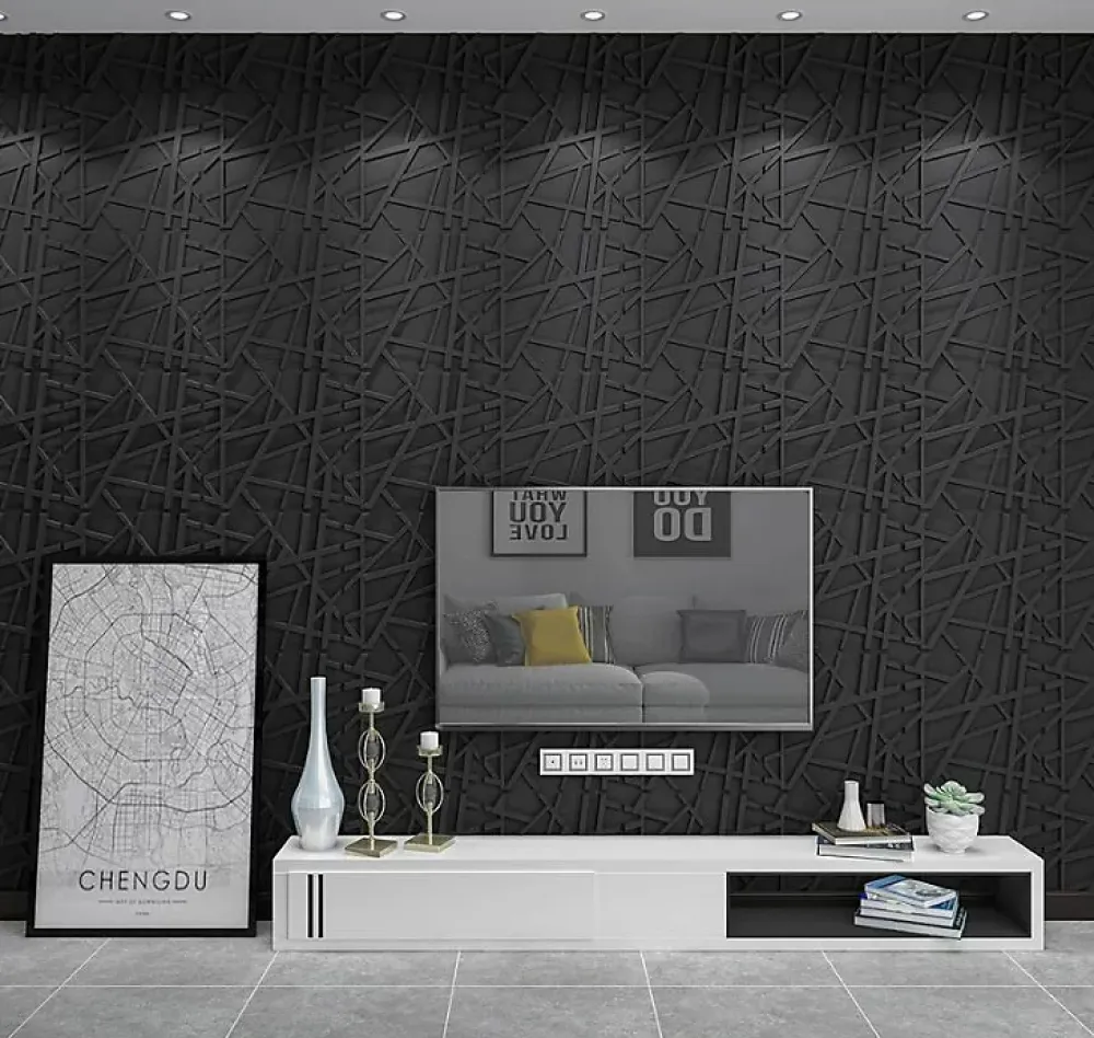 Deccart Panneau Mural Décoratif<Panneaux de plafond et panneaux muraux Decoratif 3D Onyx Noir 2m² / 8pièces