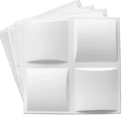 Deccart Panneaux de plafond et panneaux muraux Decoratif 3D Pled Blanc 8m² / 12pièces- Panneau Mural Décoratif