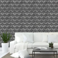 Deccart Panneaux de plafond et panneaux muraux Decoratif 3D Honey Gris 8m² / 32pièces- Panneau Mural Décoratif