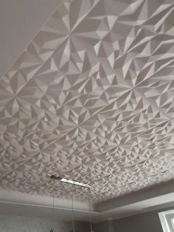 Deccart Panneaux de plafond et panneaux muraux 3D Ametyst Blanc 12m²/48 pieces- Panneau Mural Décoratif