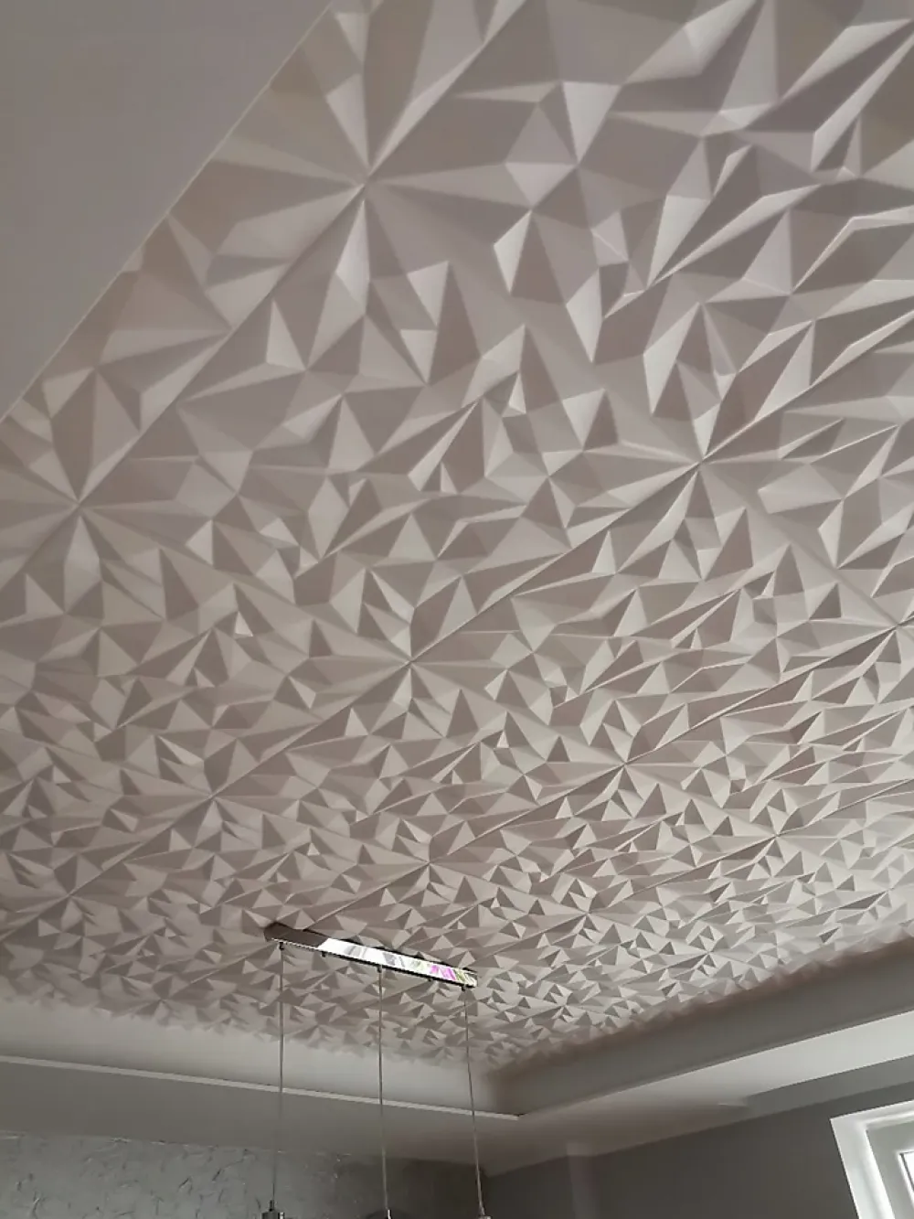 Deccart Panneaux de plafond et panneaux muraux 3D Ametyst Blanc 12m²/48 pieces- Panneau Mural Décoratif