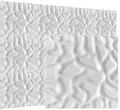 Deccart Panneaux de plafond et panneaux muraux Decoratif 3D Lake Blanc 12m² / 48pièces- Panneau Mural Décoratif