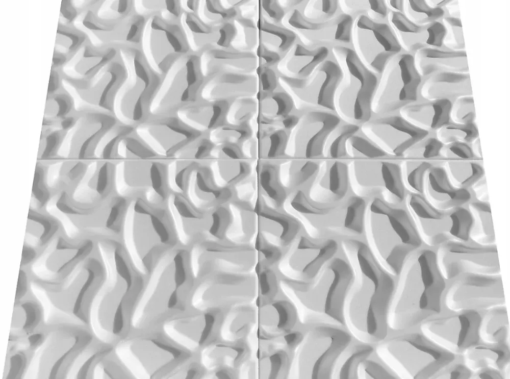 Deccart Panneaux de plafond et panneaux muraux Decoratif 3D Lake Blanc 12m² / 48pièces- Panneau Mural Décoratif