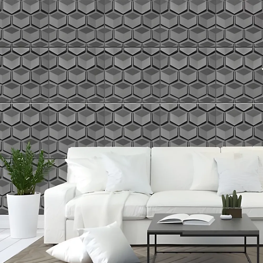 Deccart Panneau Mural Décoratif<Panneaux de plafond et panneaux muraux Decoratif 3D Honey Gris 12m² / 48pièces