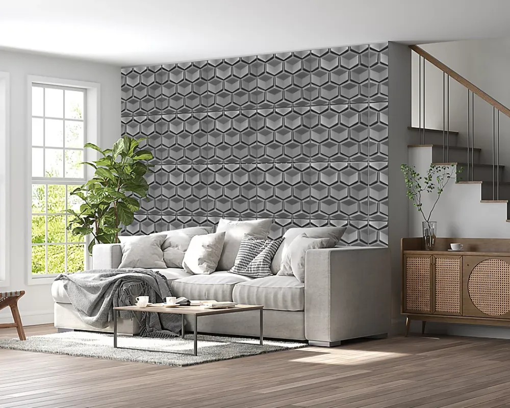 Deccart Panneau Mural Décoratif<Panneaux de plafond et panneaux muraux Decoratif 3D Honey Gris 12m² / 48pièces