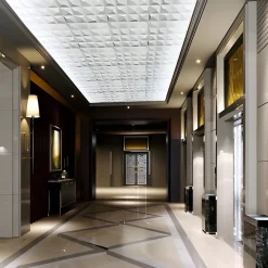 Deccart Panneaux de plafond et panneaux muraux Decoratif 3D Kristal Blanc 5m² / 20pièces- Panneau Mural Décoratif
