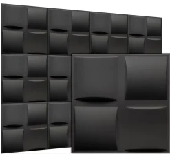 Deccart Panneau Mural Décoratif<Panneaux de plafond et panneaux muraux Decoratif 3D Pled Noir 8m² / 32pièces