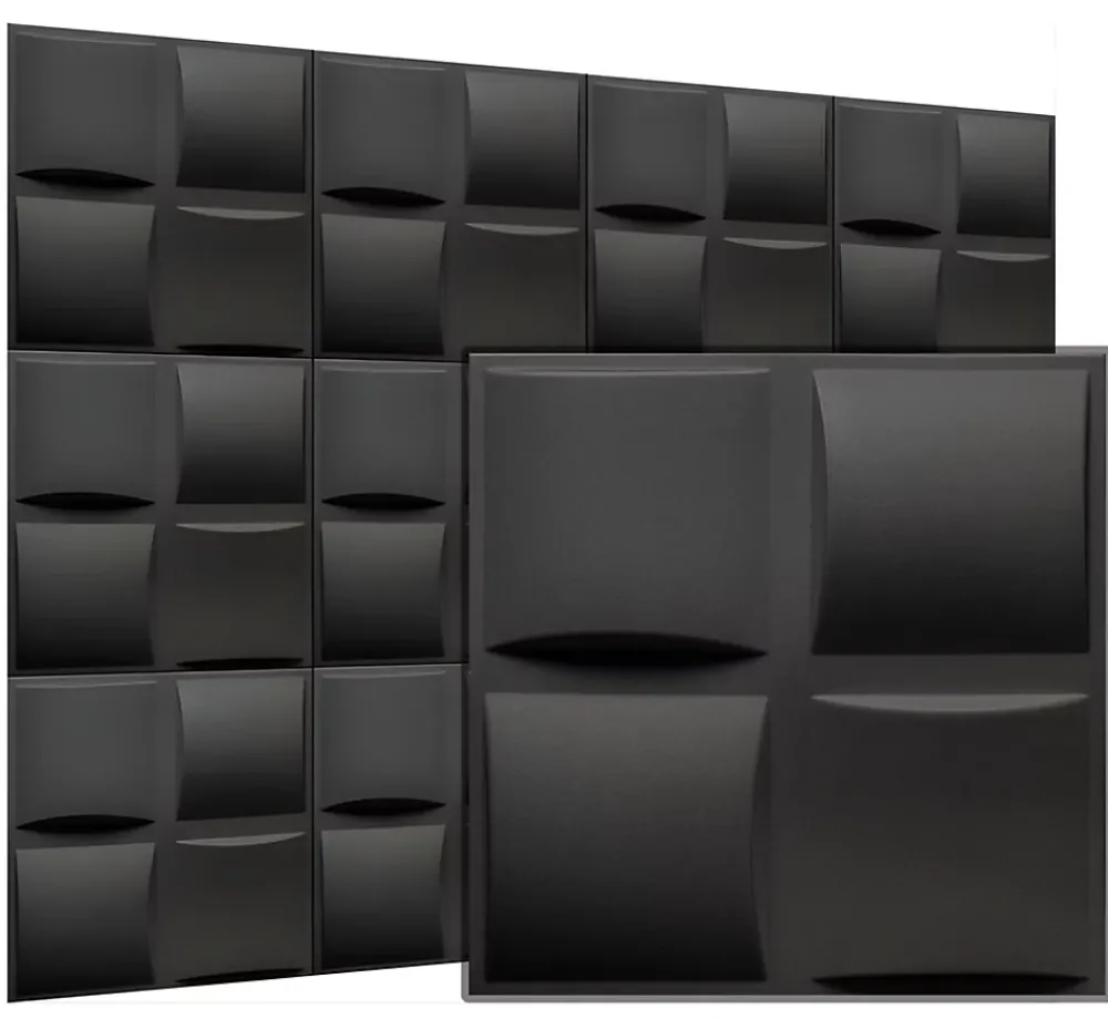 Deccart Panneau Mural Décoratif<Panneaux de plafond et panneaux muraux Decoratif 3D Pled Noir 8m² / 32pièces