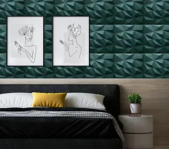 Deccart Panneau Mural Décoratif<Panneaux de plafond et panneaux muraux Decoratif 3D Brylant "62" Vert 12m² / 48pièces
