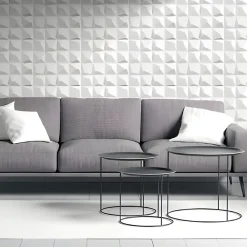 Deccart Panneaux de plafond et panneaux muraux Decoratif 3D Krystal Blanc 2m² / 8pièces- Panneau Mural Décoratif