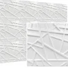 Deccart Panneaux de plafond et panneaux muraux Decoratif 3D Line Blanc 12m² / 48pièces- Panneau Mural Décoratif