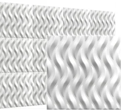 Deccart Panneaux de plafond et panneaux muraux Decoratif 3D Ogien Blanc 5m² / 20pièces- Panneau Mural Décoratif