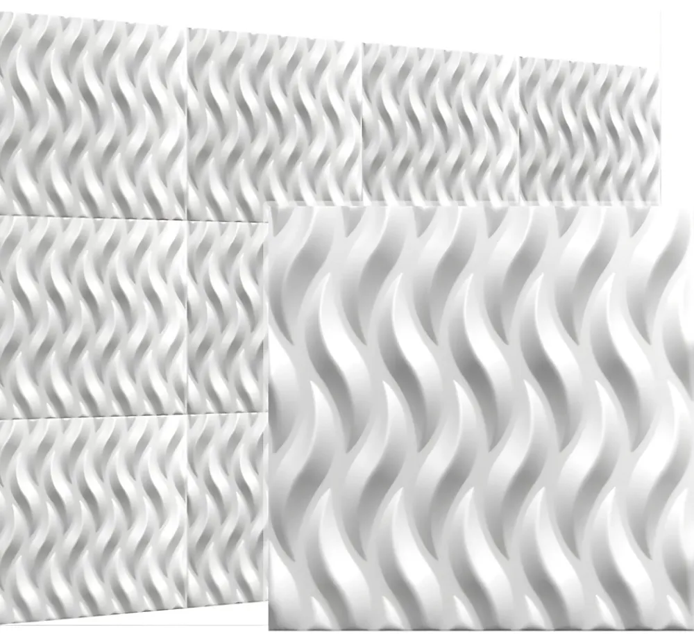 Deccart Panneaux de plafond et panneaux muraux Decoratif 3D Ogien Blanc 5m² / 20pièces- Panneau Mural Décoratif