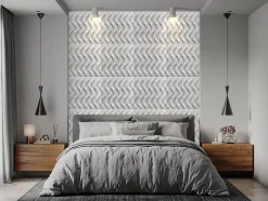 Deccart Panneaux de plafond et panneaux muraux Decoratif 3D Ogien Blanc 5m² / 20pièces- Panneau Mural Décoratif