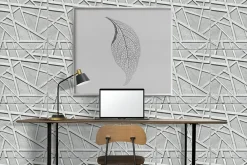 Deccart Panneaux de plafond et panneaux muraux Decoratif 3D Line Béton "69" 5m² / 20pièces- Panneau Mural Décoratif