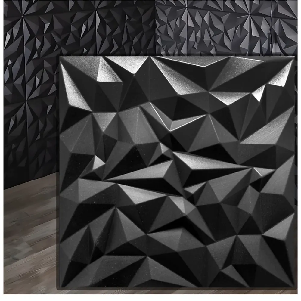 Deccart Panneau Mural Décoratif<Panneaux de plafond et panneaux muraux Decoratif 3D Ametyst Noir 2m² / 8pièces