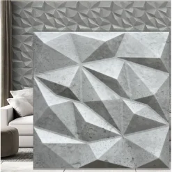 Deccart Panneaux de plafond et panneaux muraux Decoratif 3D Brylant Béton 2m² / 8pièces- Panneau Mural Décoratif