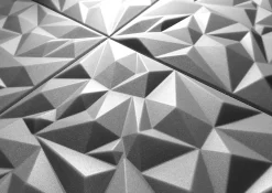 Deccart Panneaux de plafond et panneaux muraux Decoratif 3D Ametyst Gris 8m² / 32pièces- Panneau Mural Décoratif