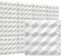 Deccart Panneau Mural Décoratif<Panneaux de plafond et panneaux muraux Decoratif 3D Romby Blanc 12m² / 48pièces