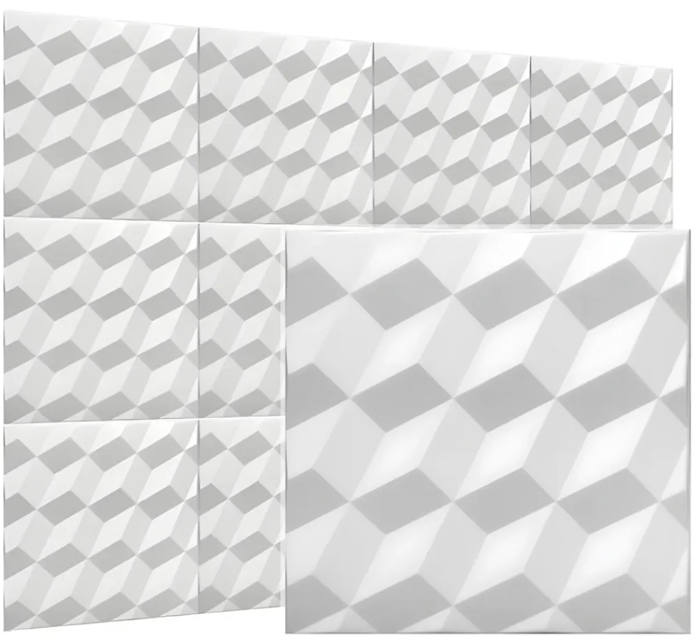Deccart Panneau Mural Décoratif<Panneaux de plafond et panneaux muraux Decoratif 3D Romby Blanc 12m² / 48pièces