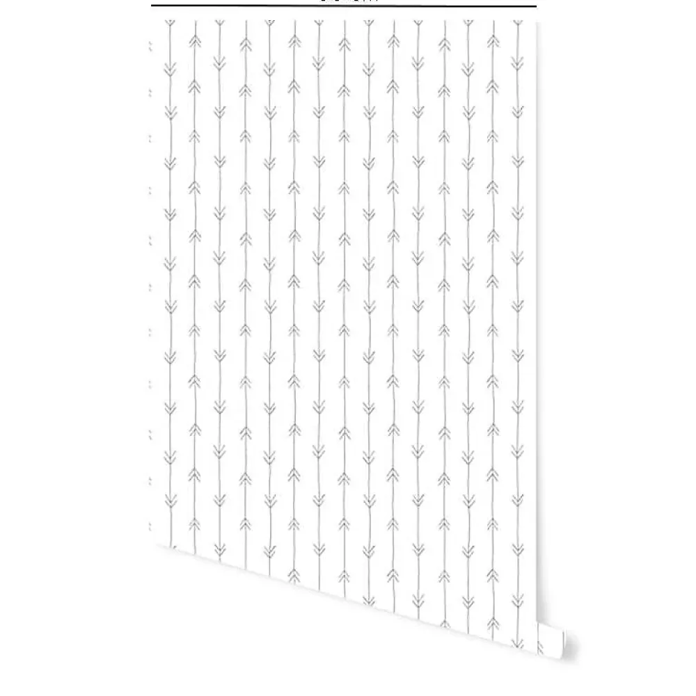 Decochic Papier Peint<Papier peint adhésif boheme flèches gris et blanc en vinyle lavable et amovible - 1 rouleau 50x300 cm -