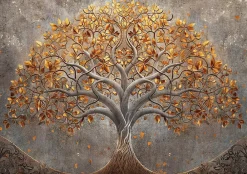 Wallarena Papier Peint Arbre Beige Vintage Intissé Panoramique 350x250 cm - Colle Inclus - Chambre et Salon - Moderne Papier Peint- Papier Peint Panoramique