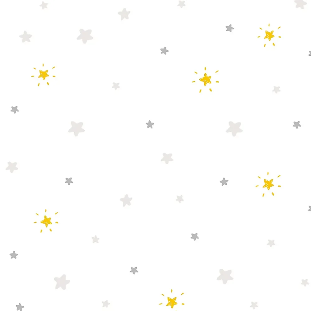 Lutèce Papier peint Babyland intissé étoiles argent et or- Papier Peint