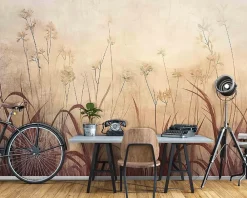 Wallarena Papier Peint Boho Beige Herbe Intissé Panoramique Pour Chambre Cuisine 400x280- Papier Peint Panoramique